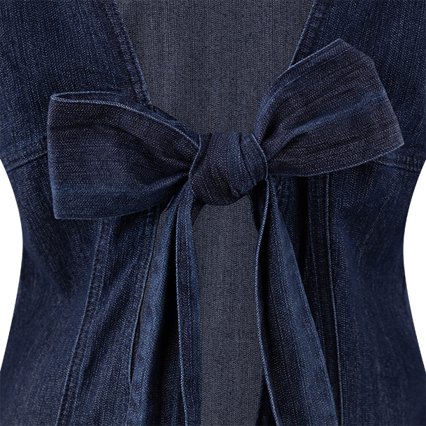 Eesome Dark Denim Dress with Bow