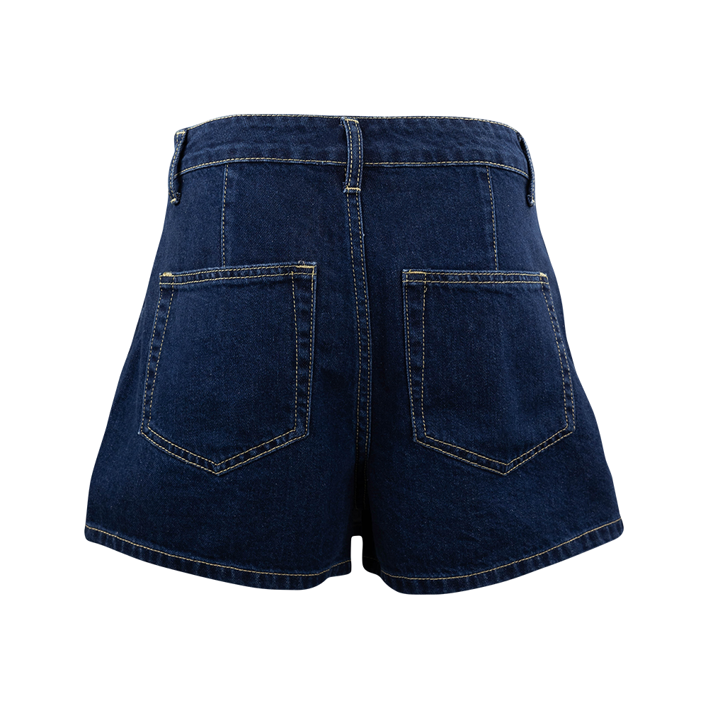 Dark Denim Wrap Tie Skort