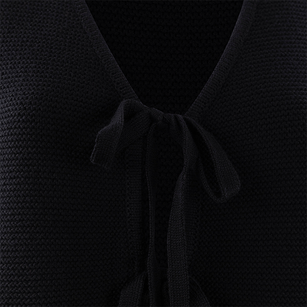 Eesome Black Bow Tie Up Sweater