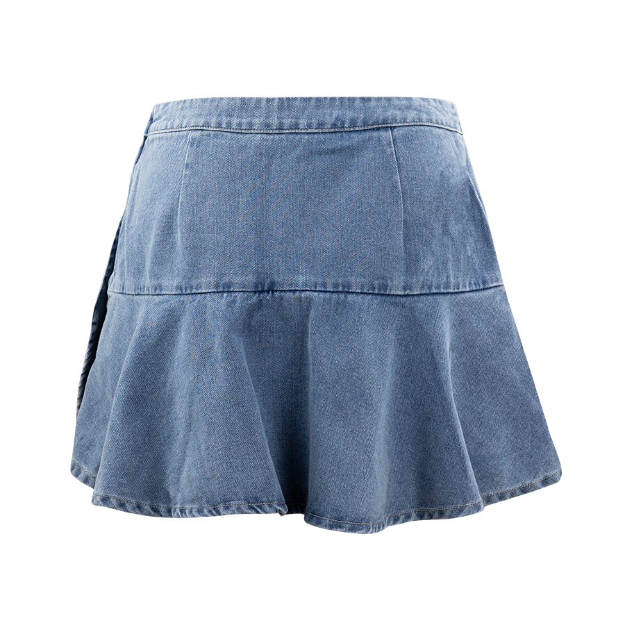 Day + Moon Light Washed Denim Skort