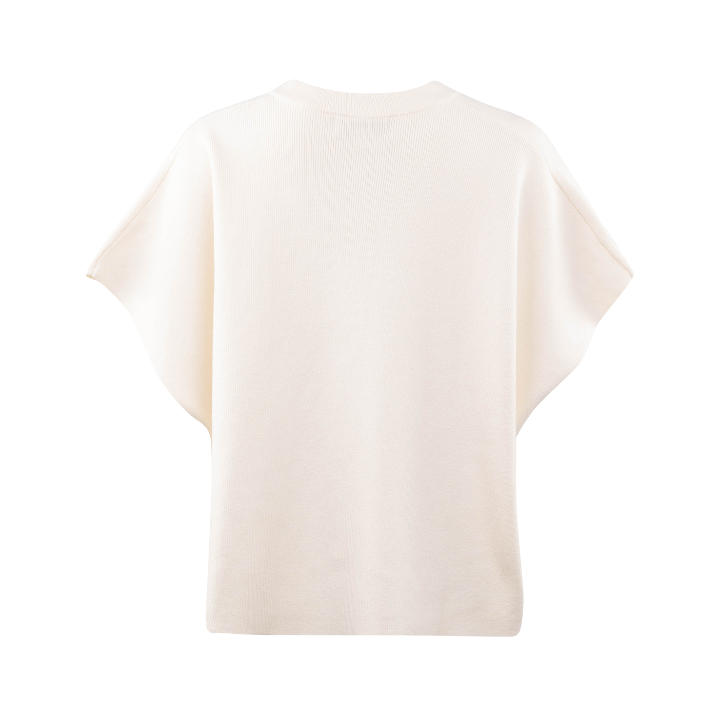 Cream Knit Button-Up Top