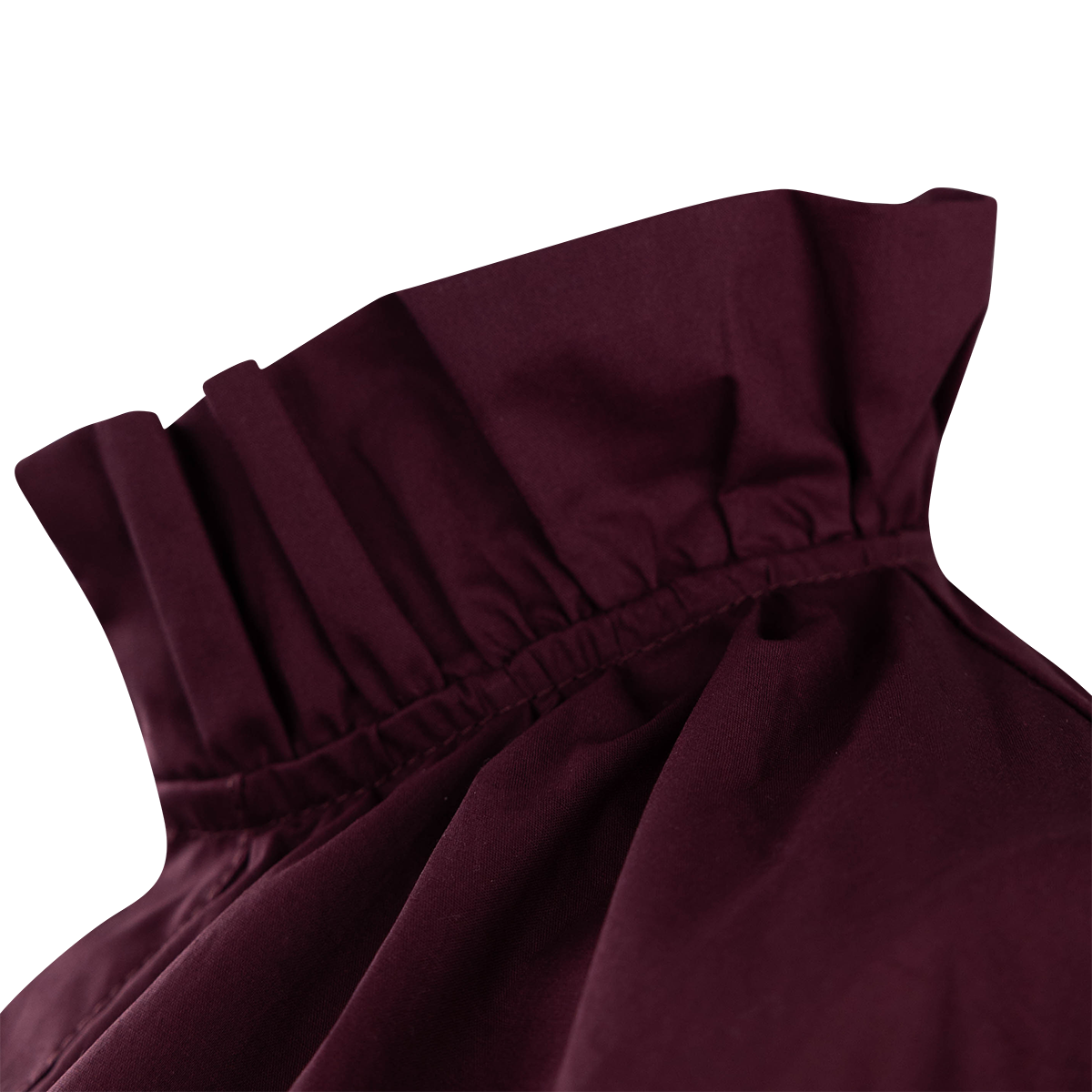 Collegiate Outfitters Maroon Collared Puff Sleeve Top