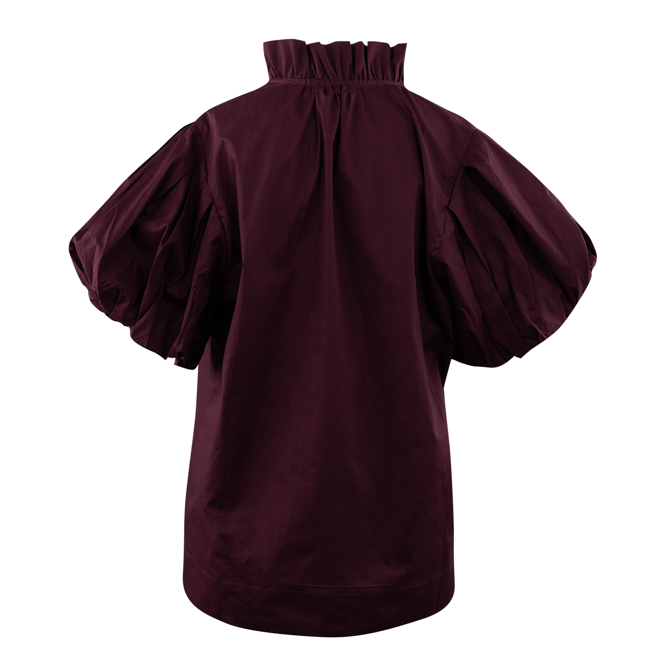 Collegiate Outfitters Maroon Collared Puff Sleeve Top