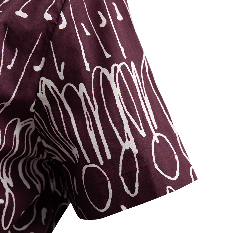 Collegiate Outfitters Maroon Scribble Print Tiered Dress