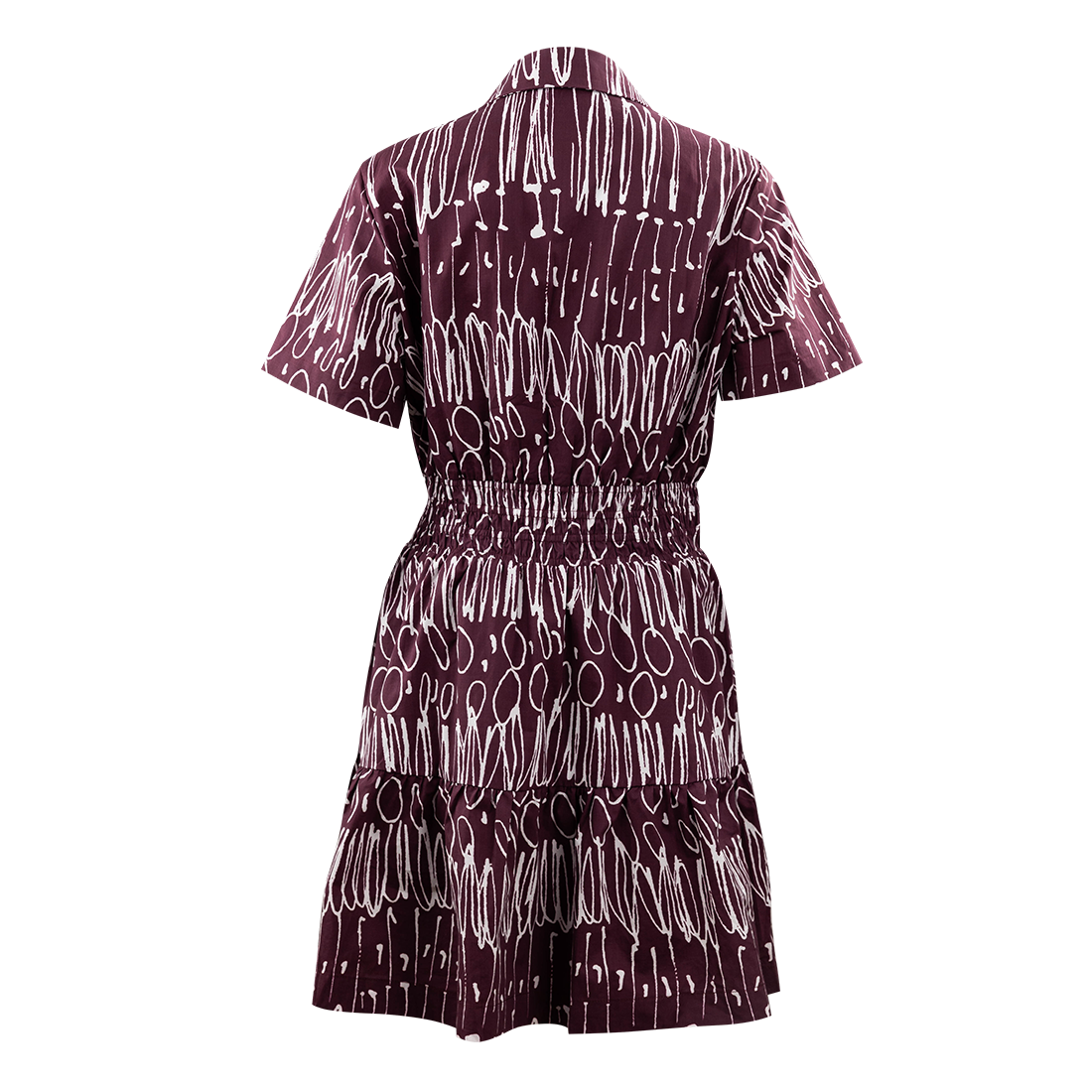 Collegiate Outfitters Maroon Scribble Print Tiered Dress