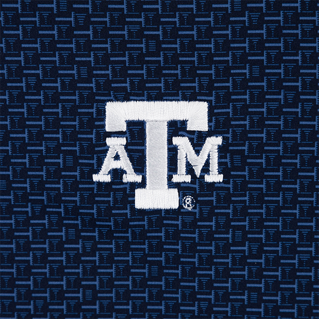 Texas A&M Peter Millar Bunker Bar Performance Polo - Blue