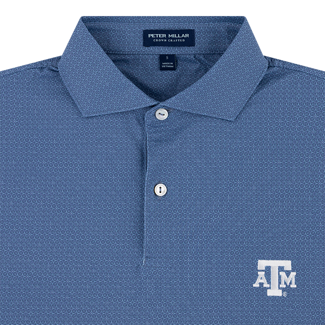 Texas A&M Peter Millar Alder Performance Polo - Blue