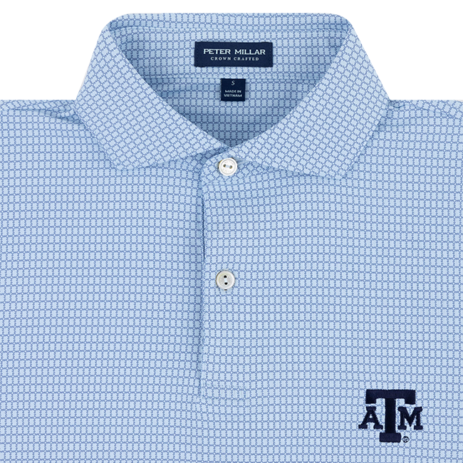 Texas A&M Peter Millar Ponte Jersey Polo - Blue