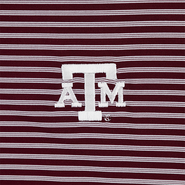 Texas A&M Peter Millar Striped Performance Polo - Maroon