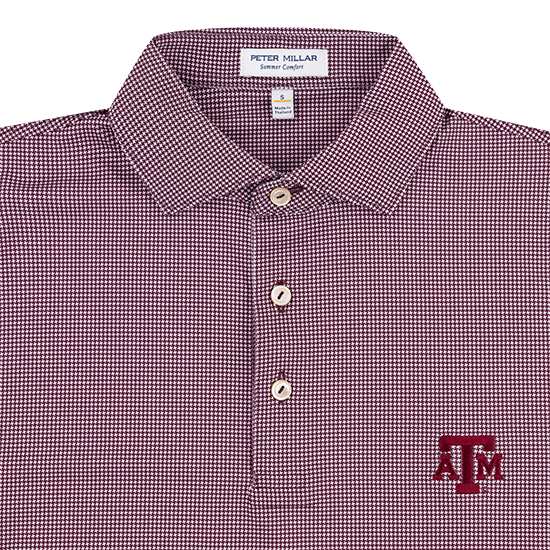 Texas A&M Peter Millar Pattern Performance Polo - Maroon