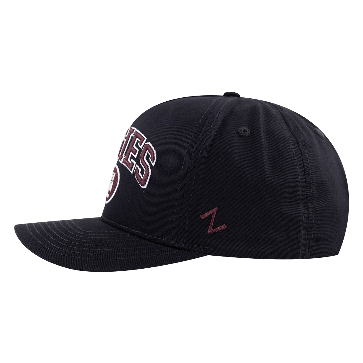Aggies Zephyr 6 Panel Snapback Hat - Black