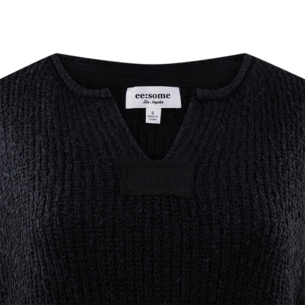 Eesome Solid Cap Sleeve Knit Sweater