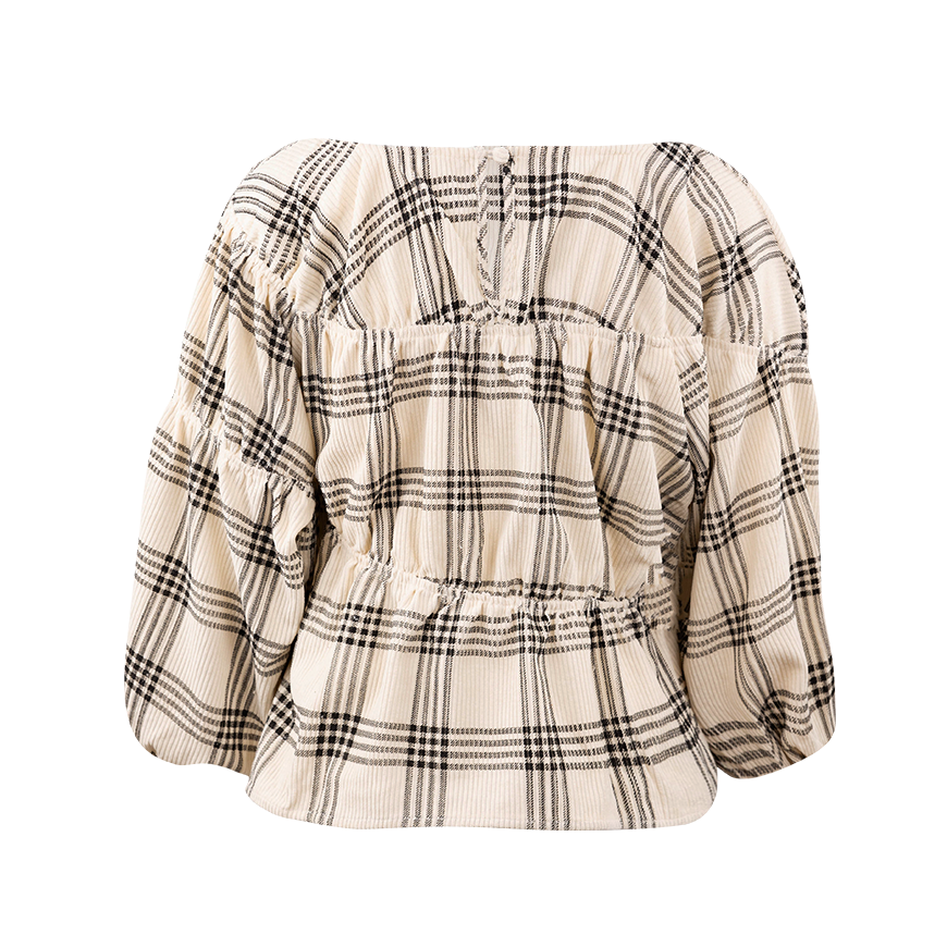 day + moon Windowpane Blouse