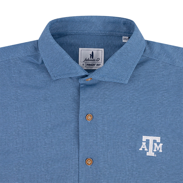 Texas A&M Johnnie-O Short Sleeve Sport Shirt - Blue
