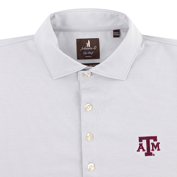 Texas A&M Johnnie-O Elba Pique Knit Polo - Gray