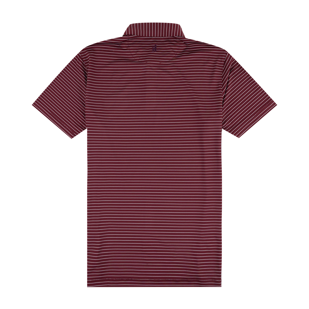 Texas A&M Johnnie-O Striped Performance Polo - Maroon