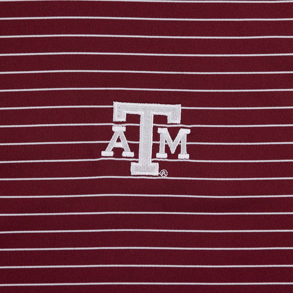 Texas A&M Johnnie-O Striped Performance Polo - Maroon