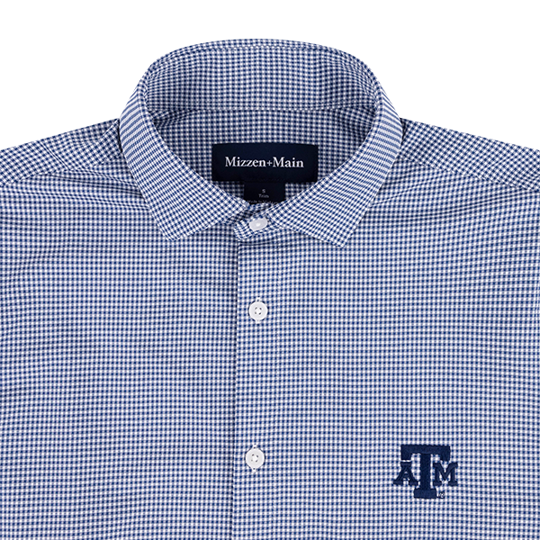 Texas A&M Mizzen and Main Gingham Button Down - Navy