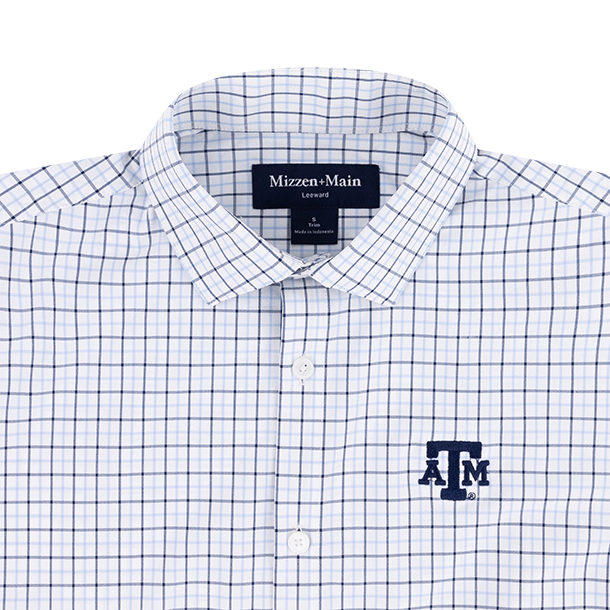 Texas A&M Mizzen and Main Plaid Button Down - Blue