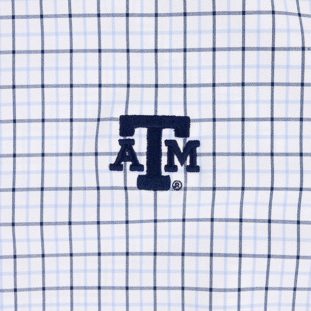 Texas A&M Mizzen and Main Plaid Button Down - Blue