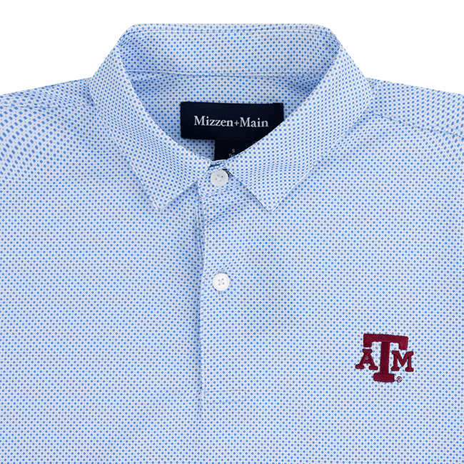 Texas A&M Mizzen + Main Tight Diamond Polo - Blue