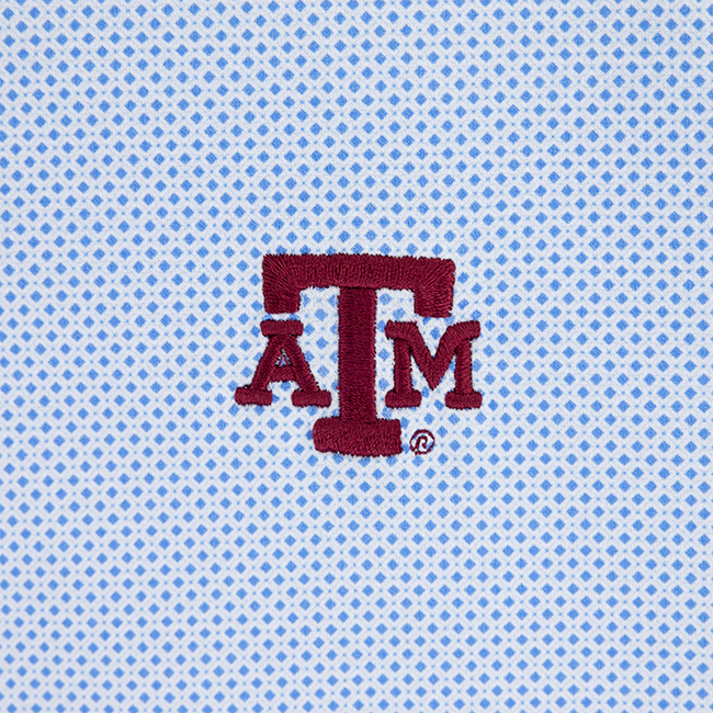 Texas A&M Mizzen + Main Tight Diamond Polo - Blue