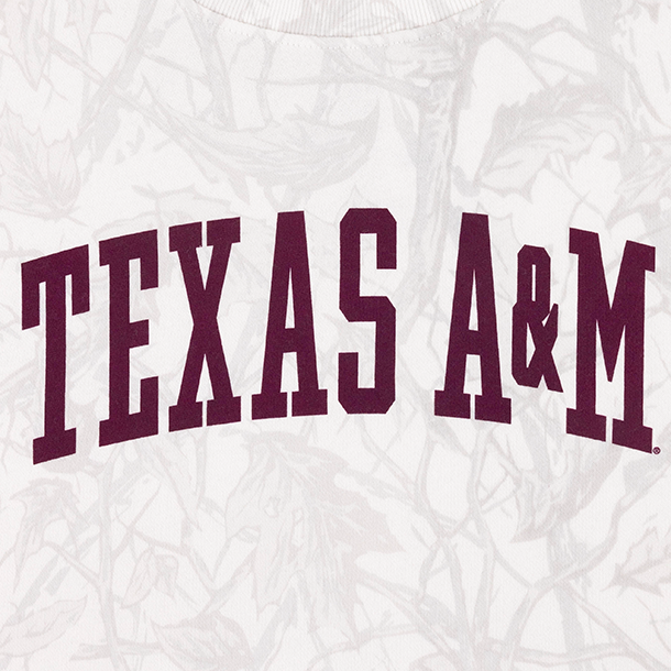 Texas A&M Pressbox Crewneck - Maroon Camo