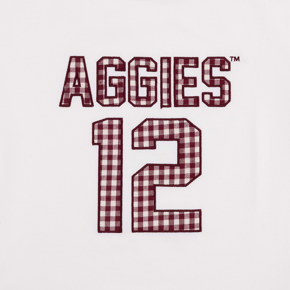 Texas A&M Hype & Vice Gingham Baby Tee - Maroon