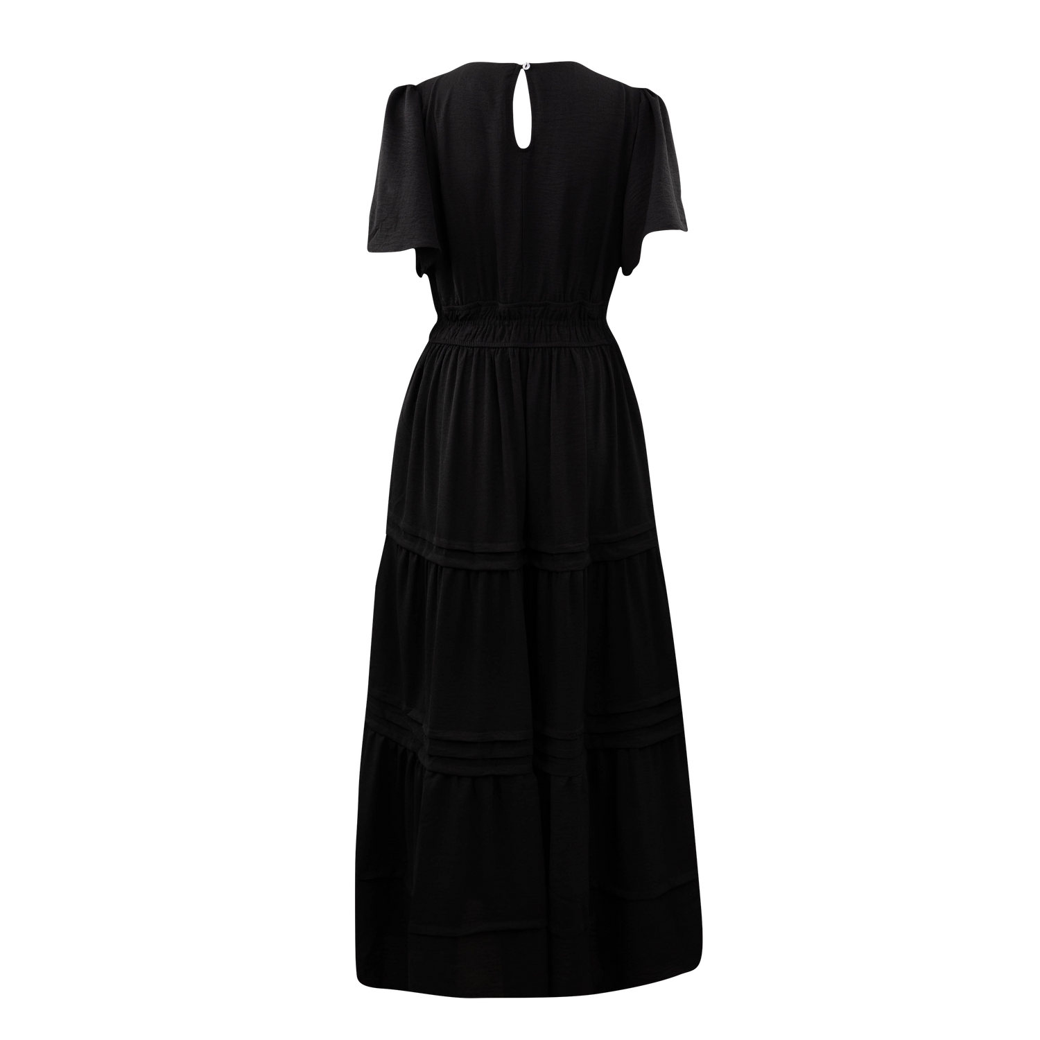 She + Sky Black Tiered Woven Maxi Dress