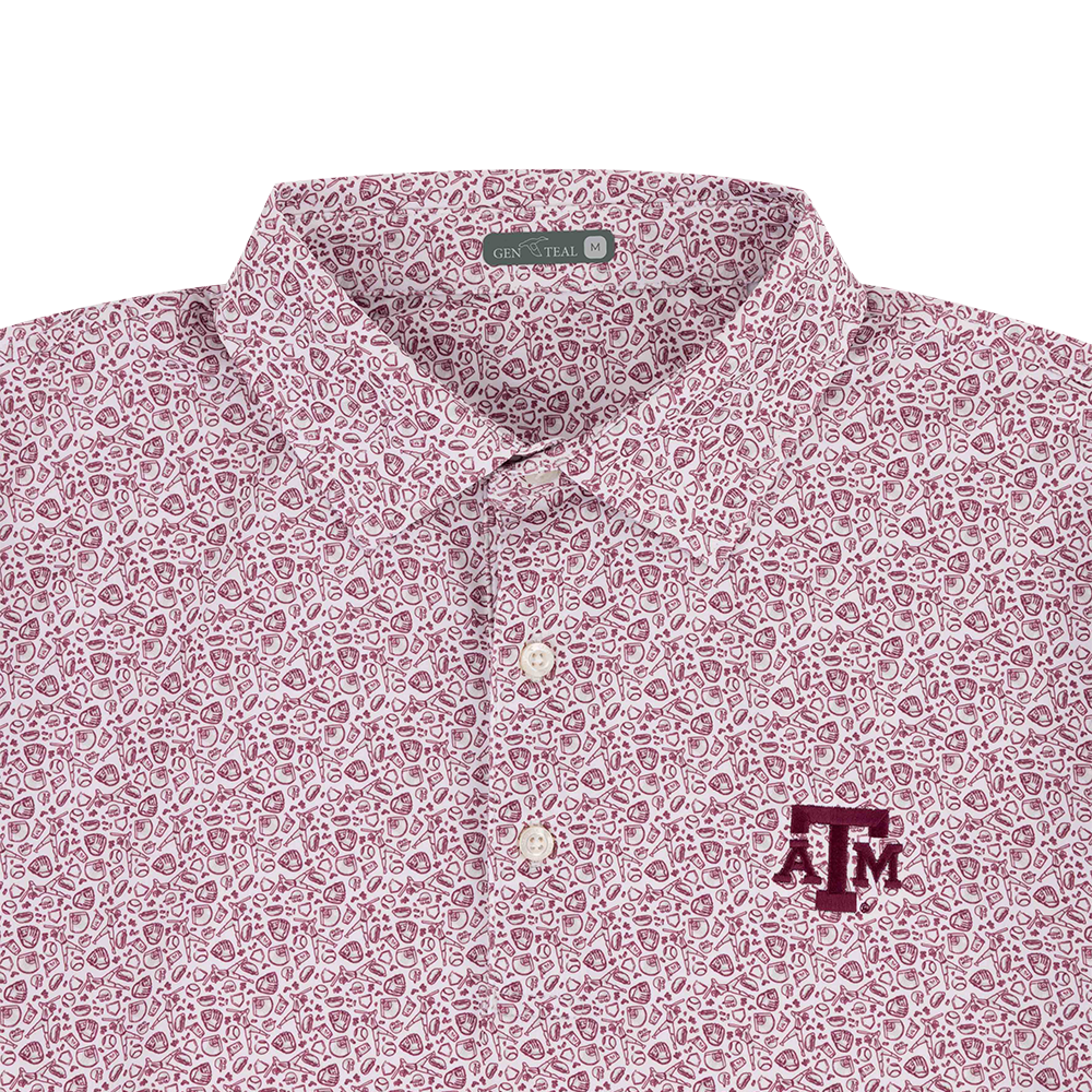 Texas A&M GenTeal Fastball Polo - Maroon