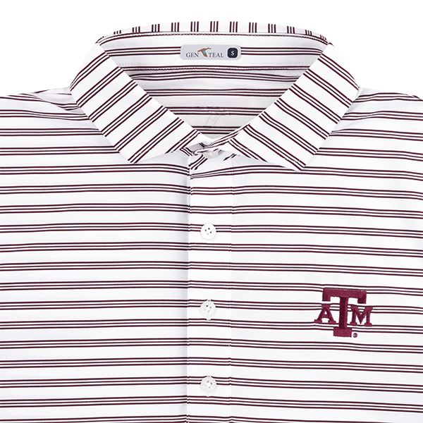 Texas A&M GenTeal Rush Striped Polo - Maroon