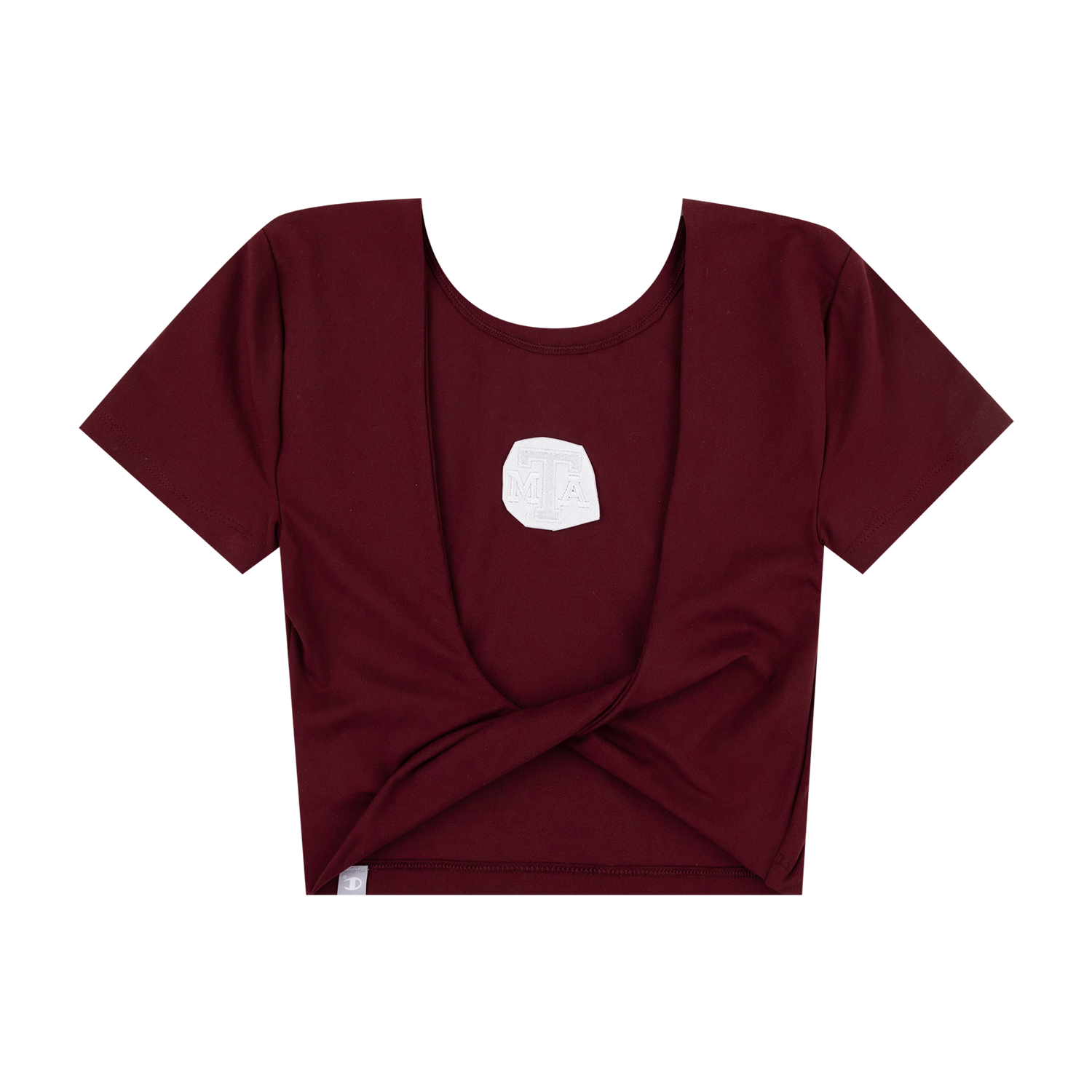 Texas A&M Champion Twist Back Crop Tee - Maroon