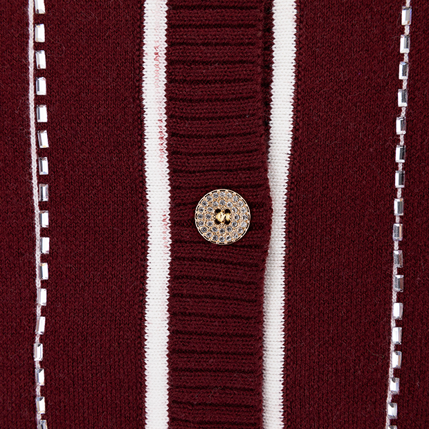 Queen of Sparkles Reveille Maroon Striped Button Down