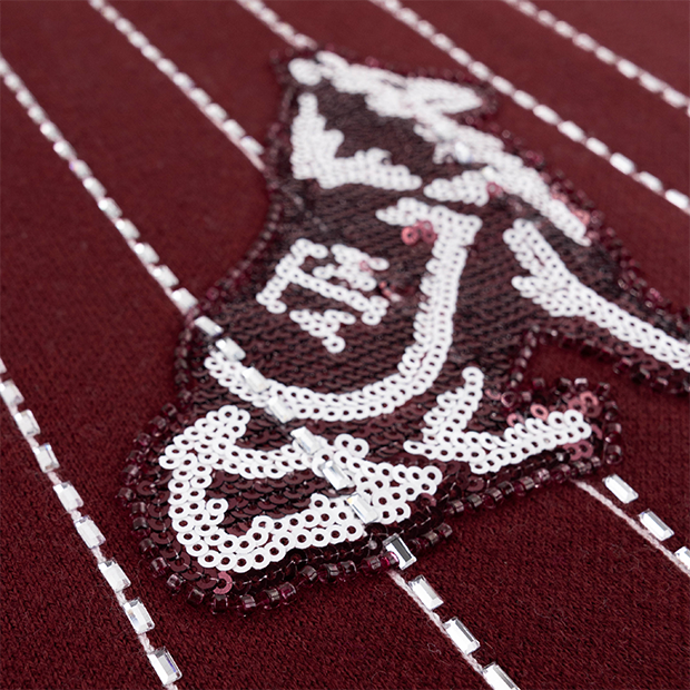 Queen of Sparkles Reveille Maroon Striped Button Down