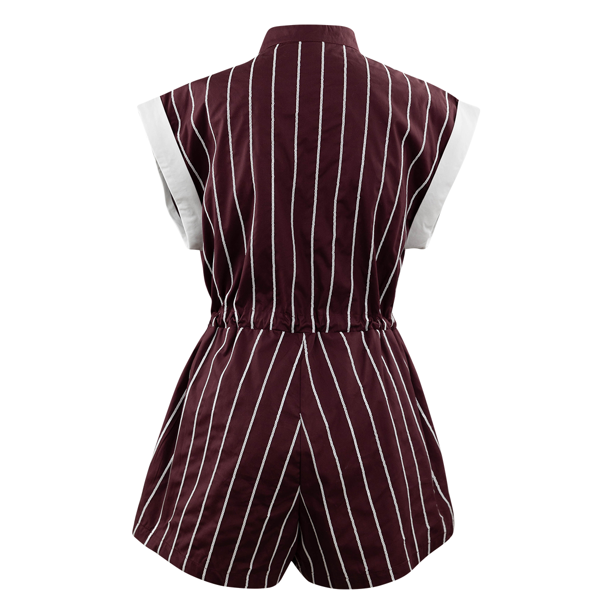 Queen of Sparkles Reveille Maroon Bow Striped Romper