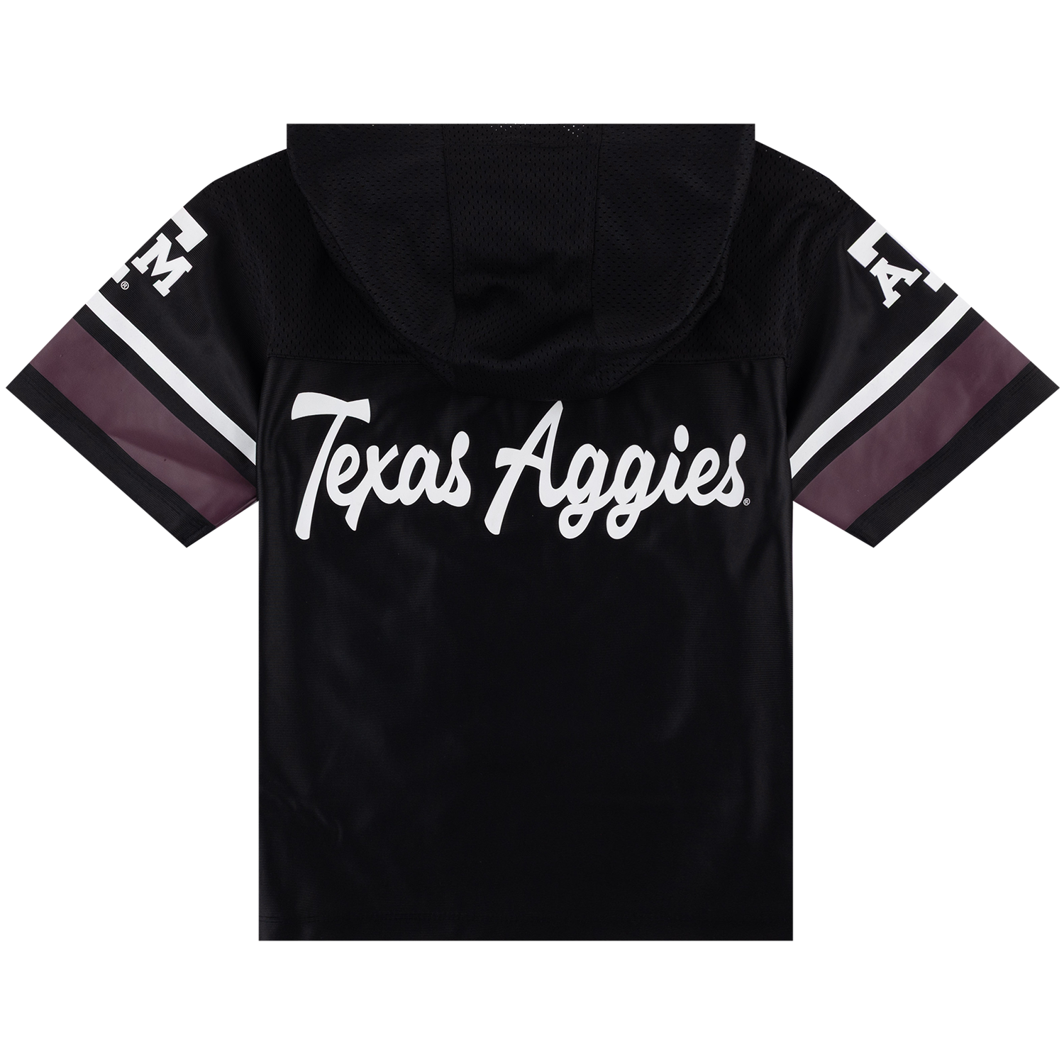 Texas A&M Youth Short Sleeve Hooded Football Jersey - Black