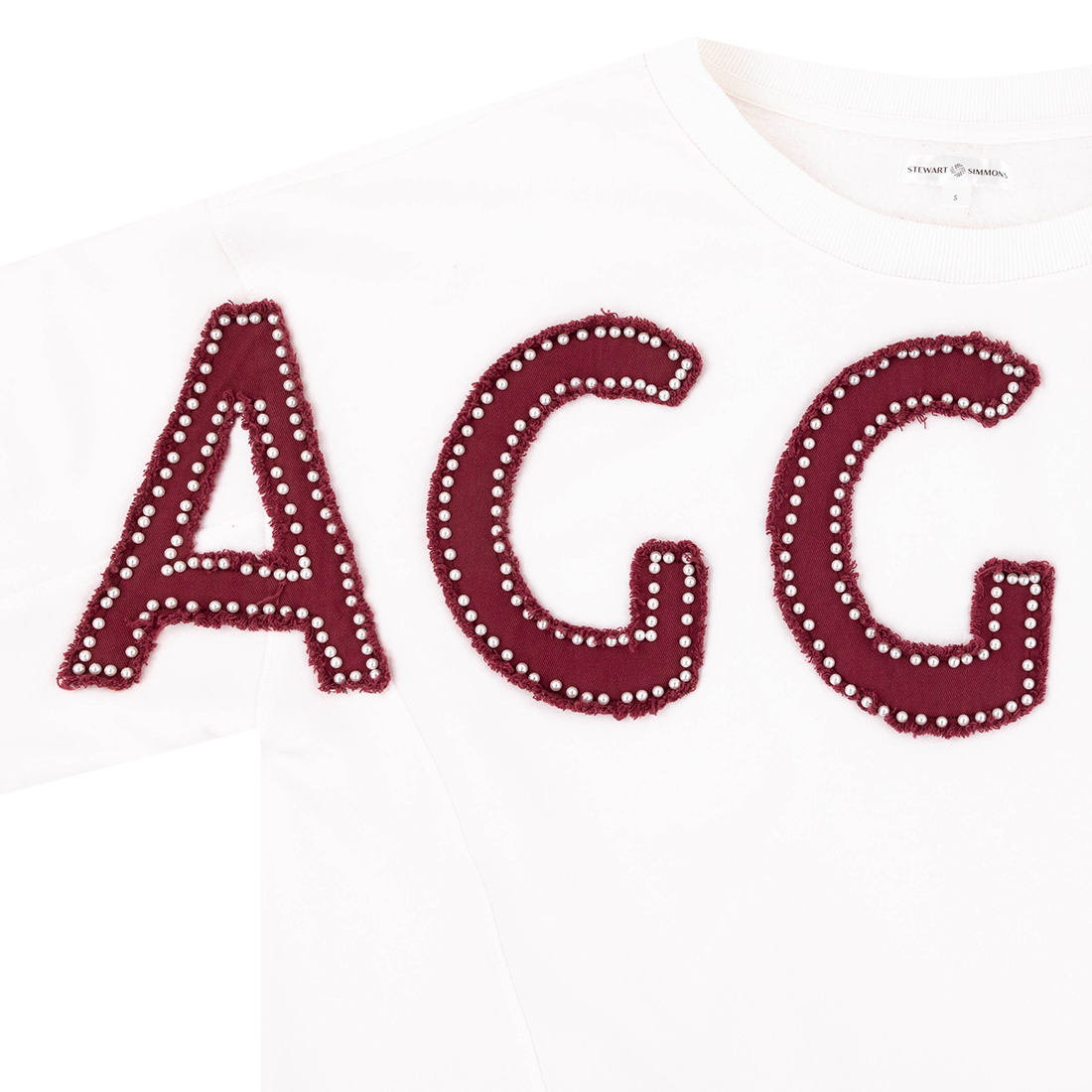 Aggie Stewart Simmons Pearl High Low Pullover - White