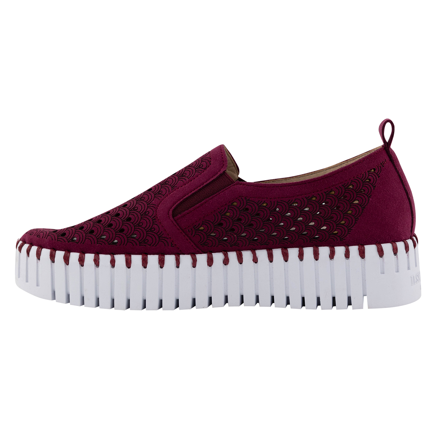 Maroon Platform Tulip Shoes