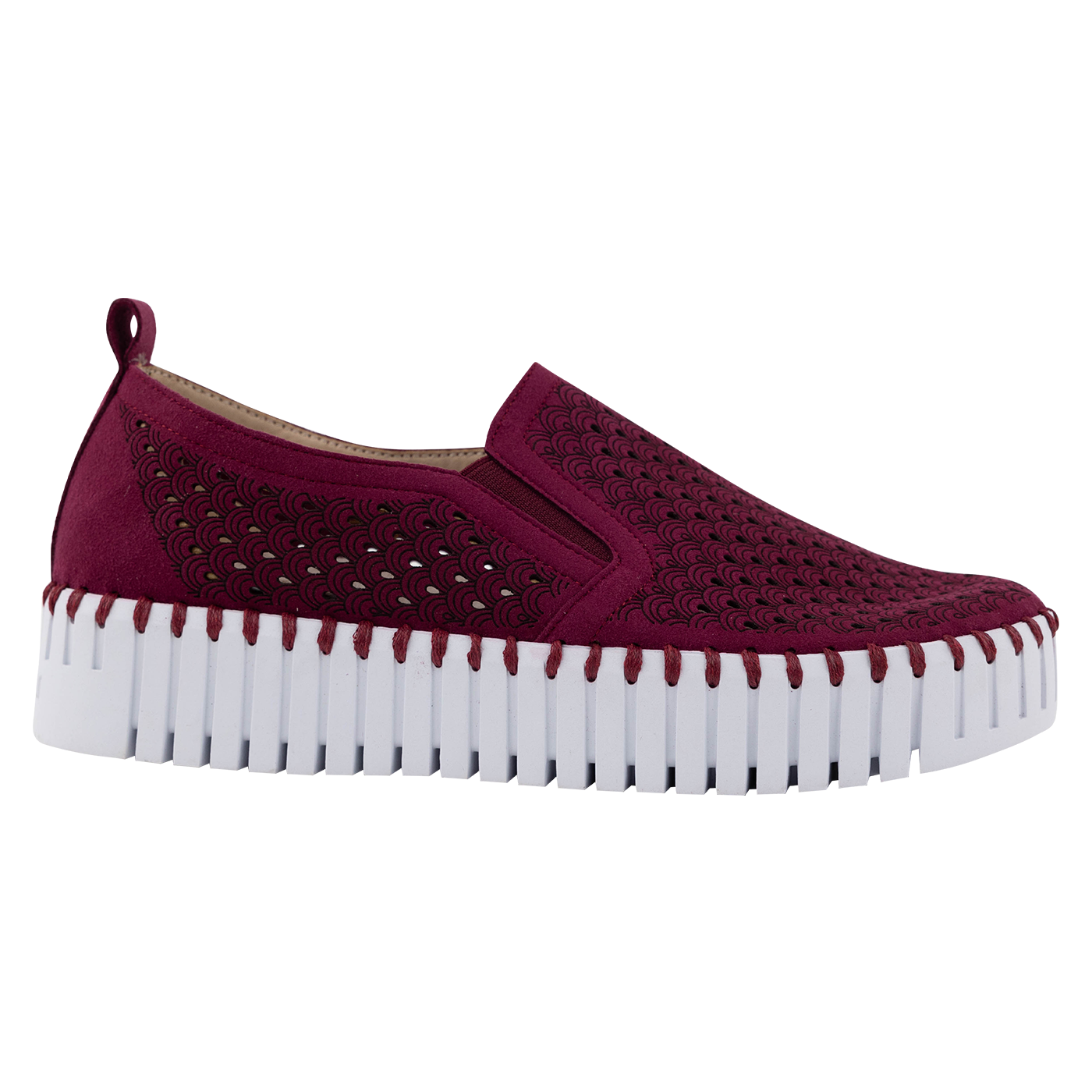 Maroon Platform Tulip Shoes