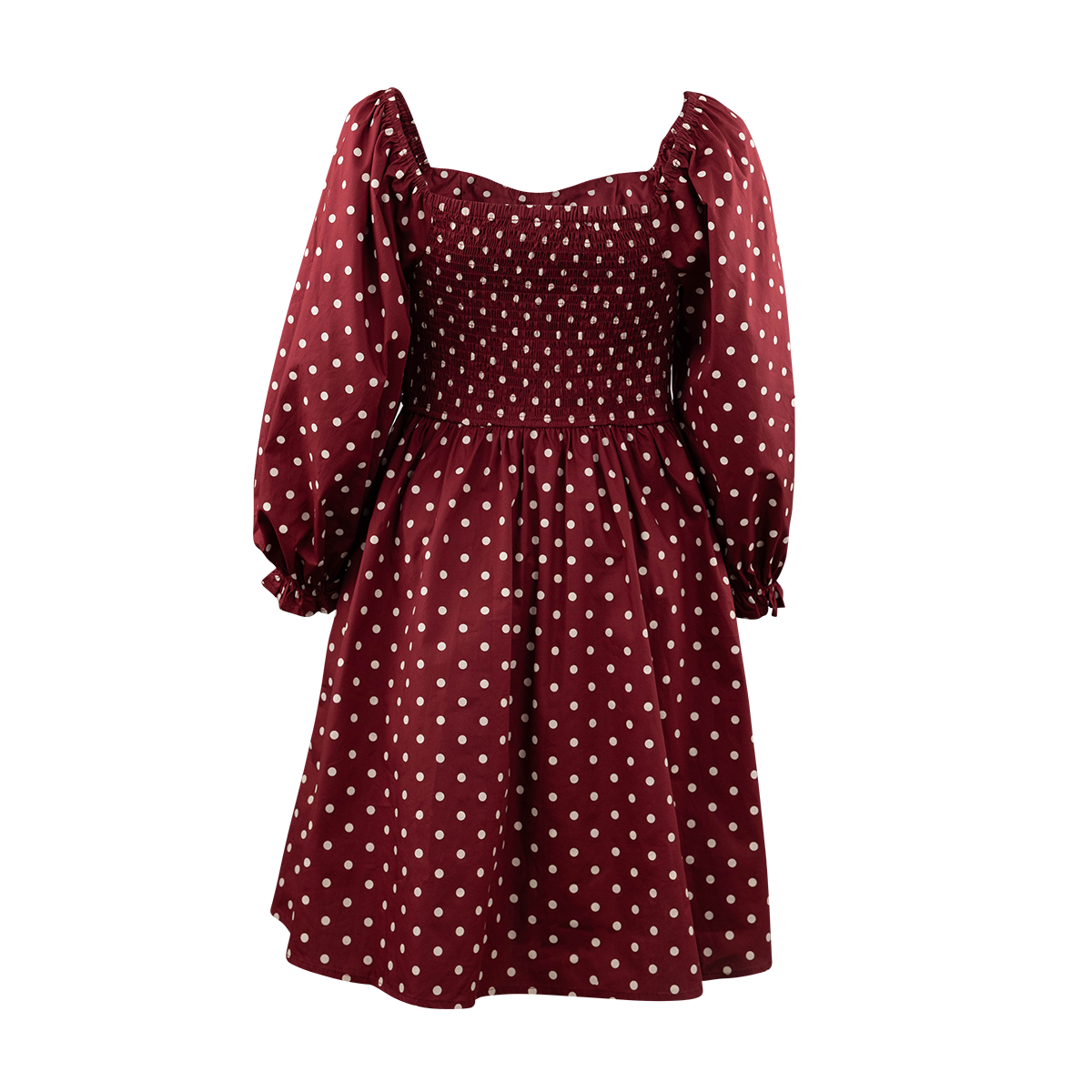 She + Sky Maroon Polka Dot Mini Dress She + Sky Maroon Polka Dot Mini Dress
