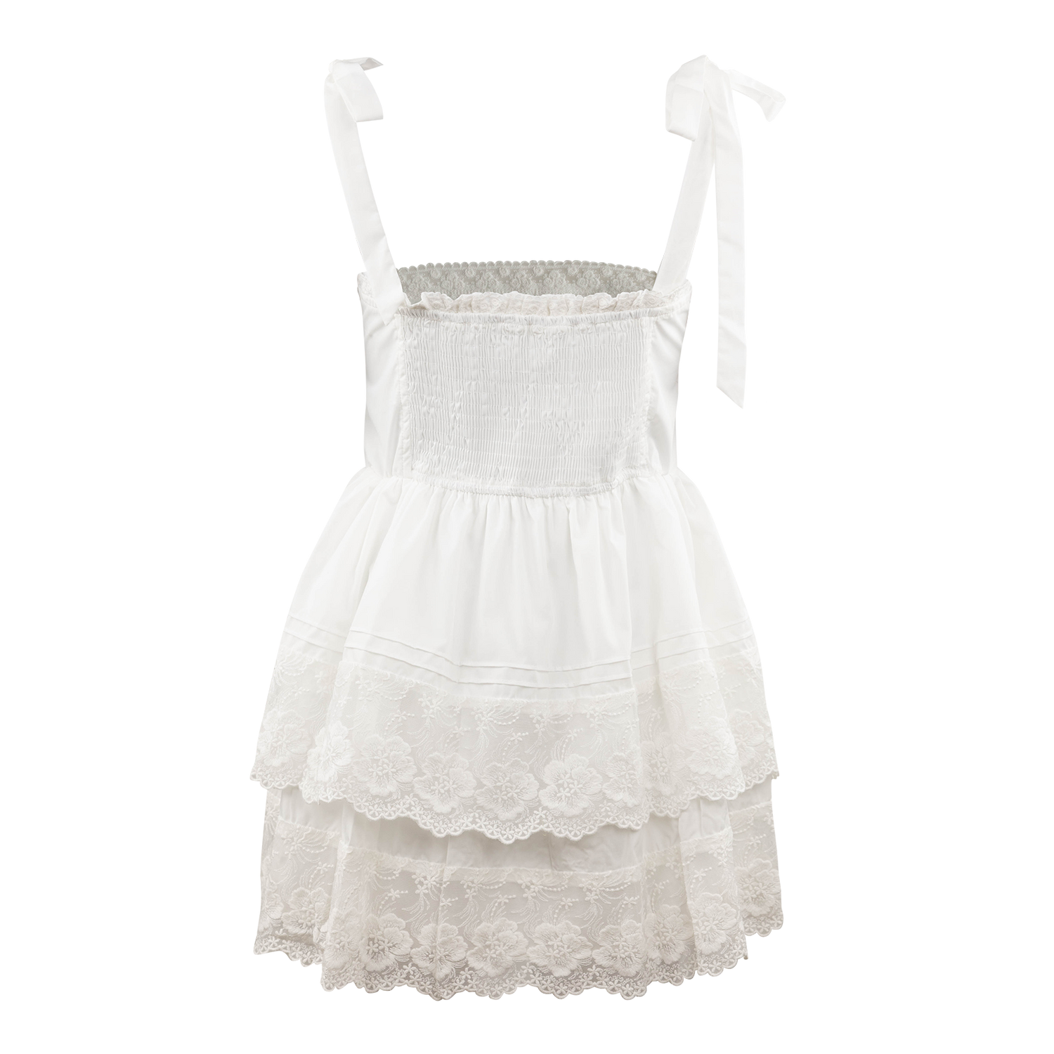 day + moon White Tiered Ruffle Dress - Aggieland Outfitters day + moon White Tiered Ruffle Dress - Aggieland Outfitters