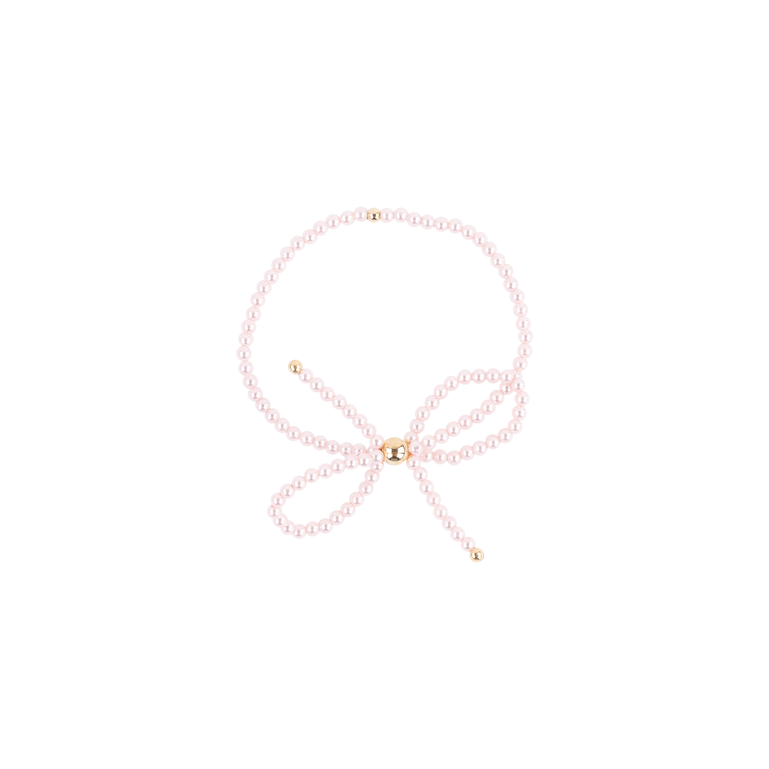 Pink Pearl Beaded Bow Bracelet