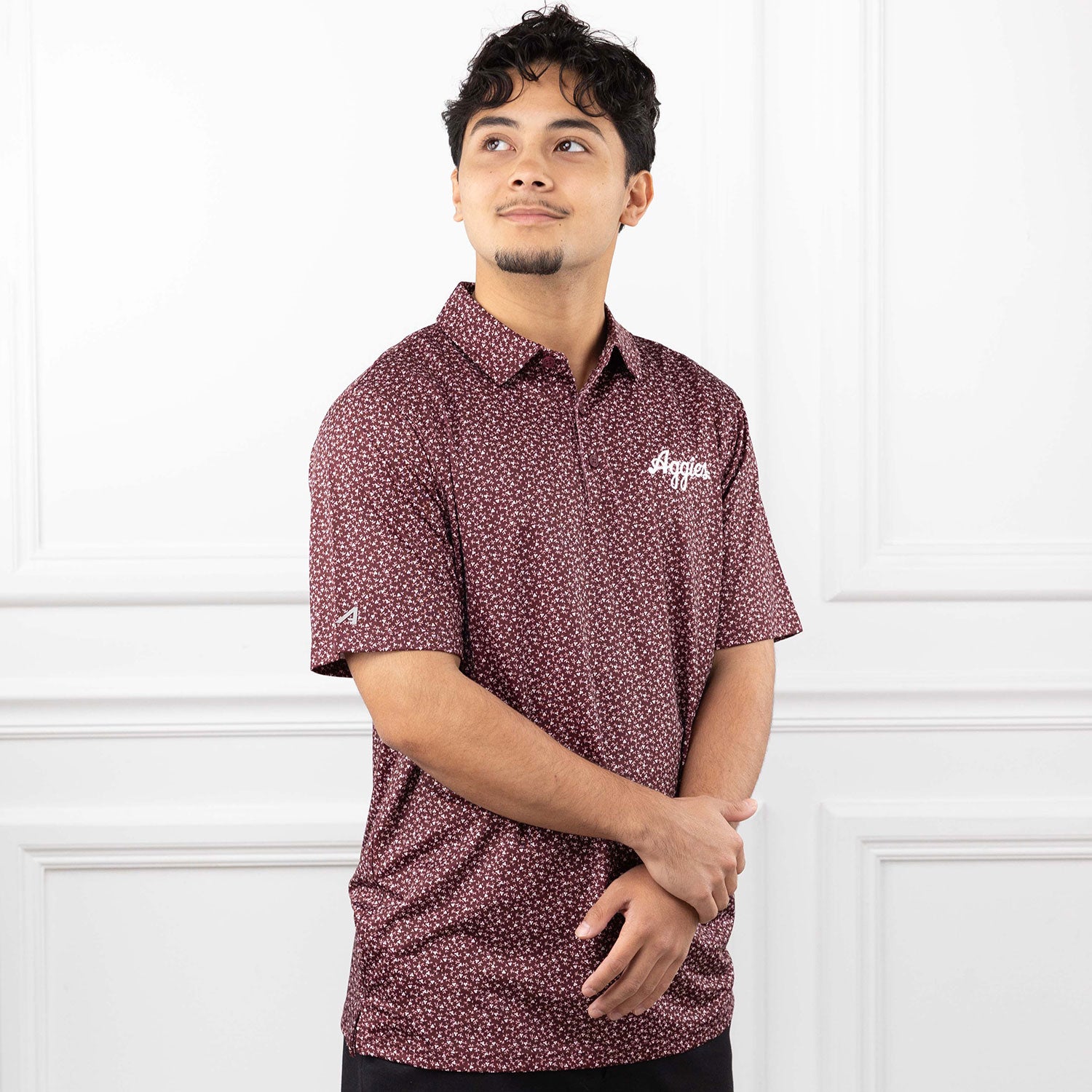Script Aggies Antigua Vigorous Polo - Maroon