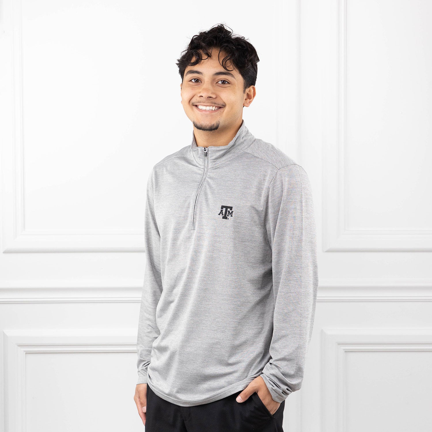 Texas A&M Antigua Endless 1/4 Zip - Grey