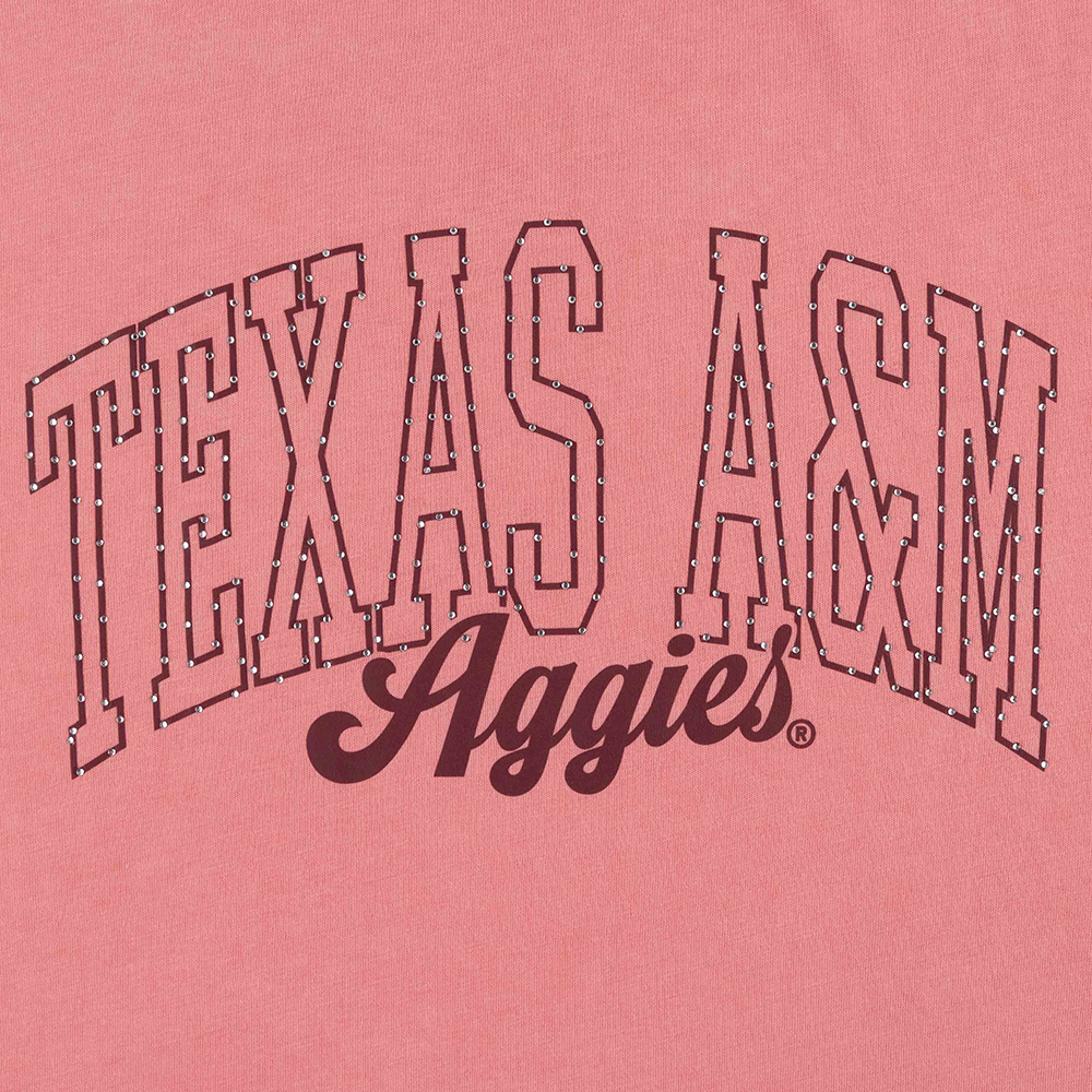 Texas A&M Chicka-D Rhinestone Oversized T-Shirt - Pink