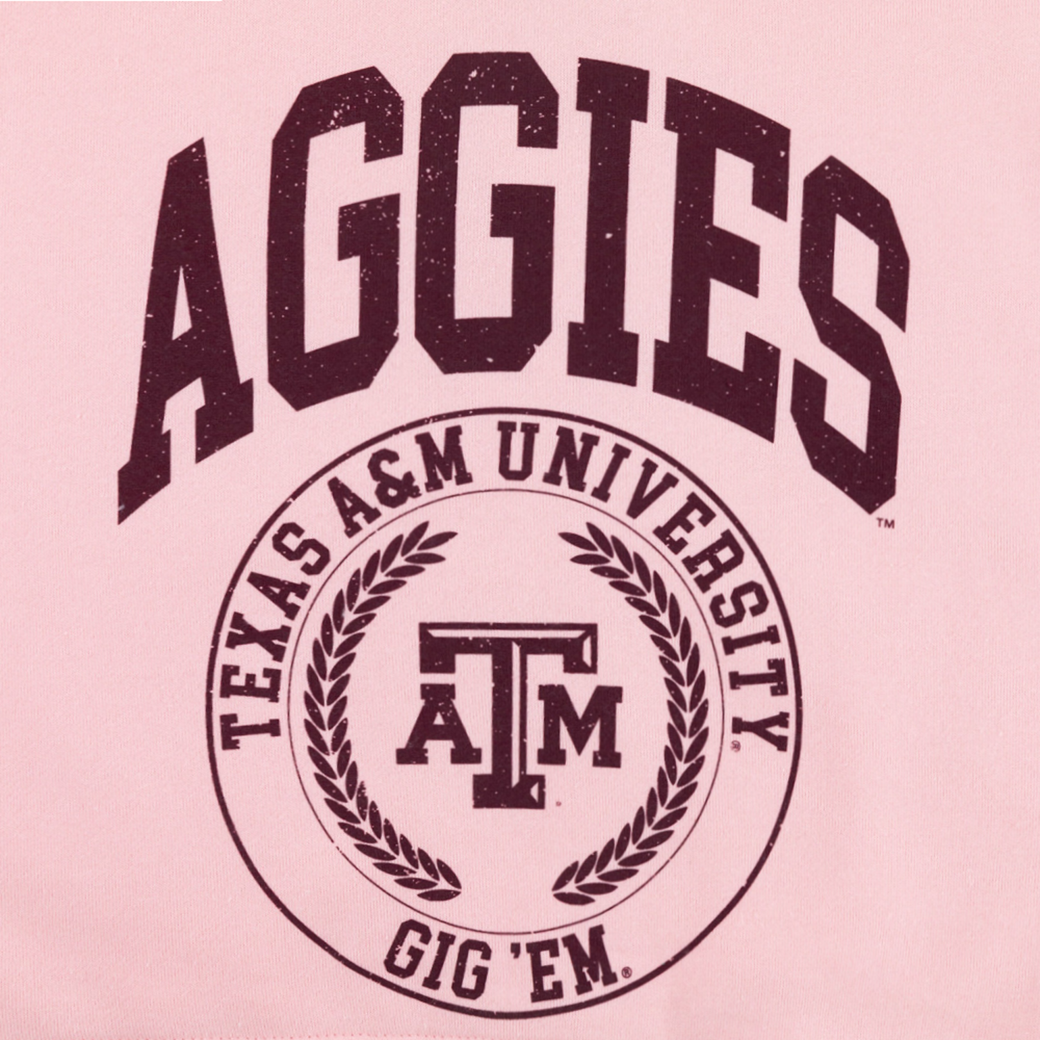 Aggies CHICKA-D Cropped Mock Neck - Pink