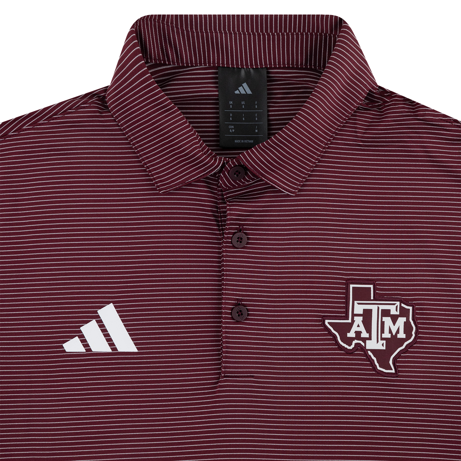Texas A&M Adidas Lonestar Stripe Polo - Maroon