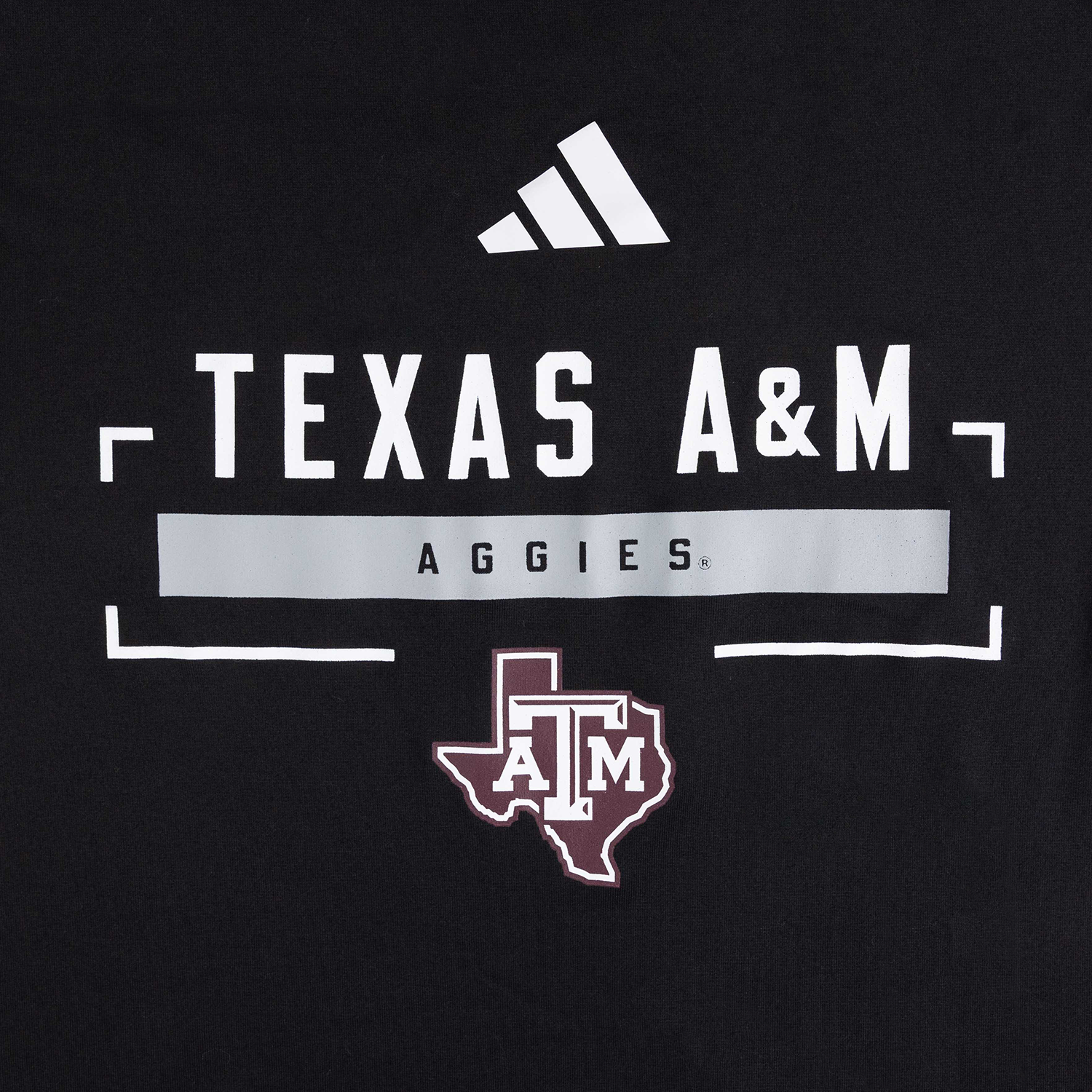 Texas A&M Adidas Icon Hooded T-Shirt - Black