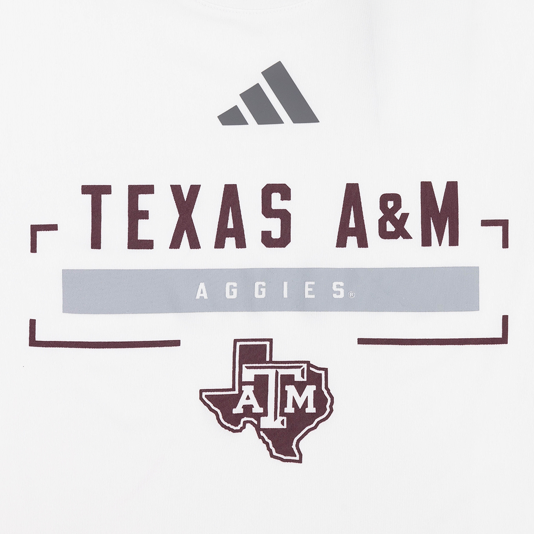 Texas A&M Adidas Athletic T-Shirt - White