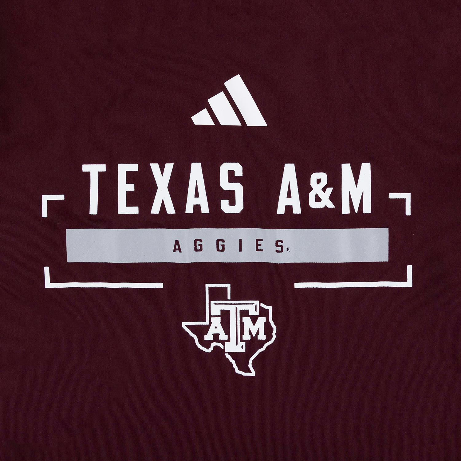 Texas A&M Adidas Long Sleeve T-Shirt Hoodie - Maroon